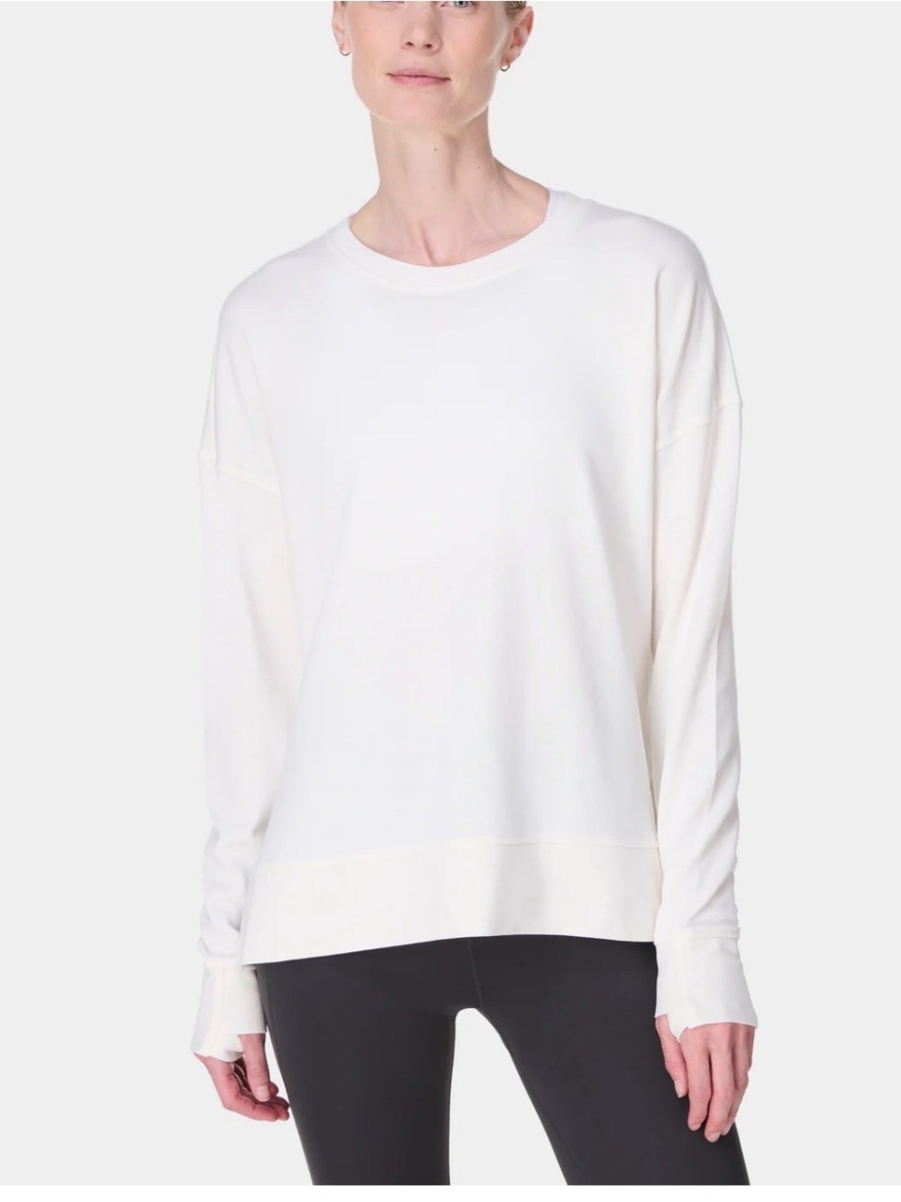 Sweaty Betty Off-White Crewneck Sweatshirt